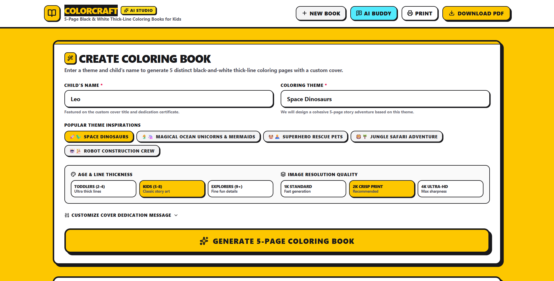 ColorCraft — AI coloring book generator